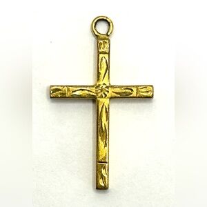 Gold Cross Pendant- Vintage Gold Filled